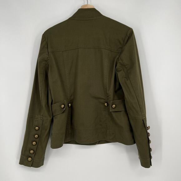 Inc International Concepts Military Style Jacket Womens Medium Olive Army Green - Picture 2 of 7